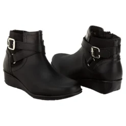 Bota Botín Piel Negro Tacón corrido Para Mujer Epidemia 02046