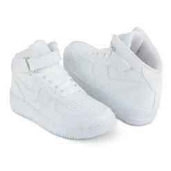 Tenis Blancos Escolar Bota Casuales Niño Stampa 05335