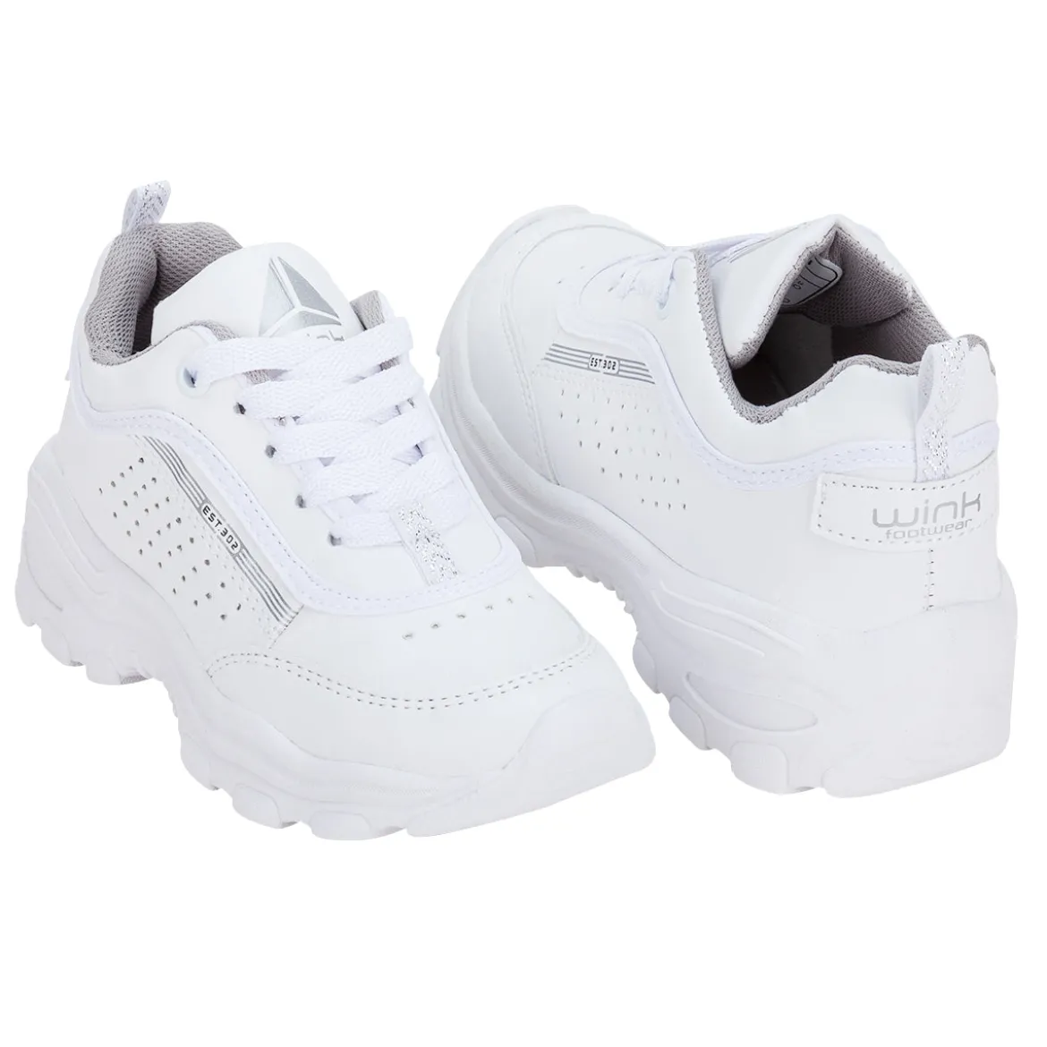 Tenis Blancos Escolar Moda Niña Wink 01571