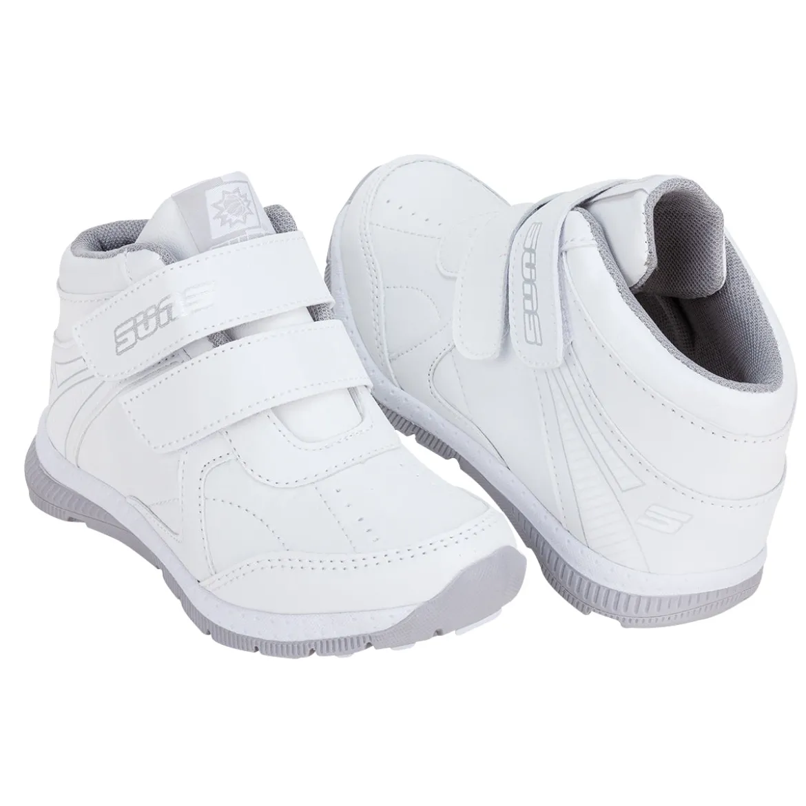Tenis Blancos Escolar Para Niño Bota Velcro Suns 03023