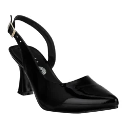 Zapatillas Slingback Tacón Acampanado Para Mujer Fiesta Graduación 08989