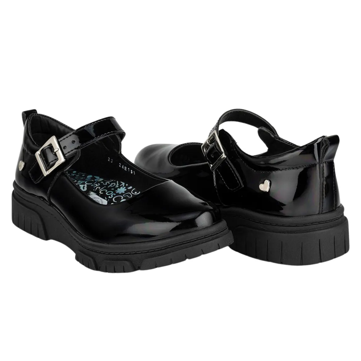 Zapato Charol Escolar Corazón Joven Blasito 05416