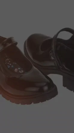 Zapato Escolar Bambino Para Niña Negro Charol Casual 02903