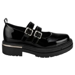 Zapato Escolar Chabelo Para Niña Mocasín Doble Hebilla 07227