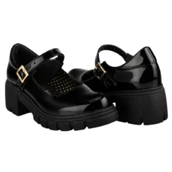 Zapato Escolar Happy Shoes Para Mujer Tacón Mary-Jane 07427