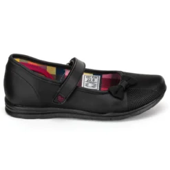 Zapato Escolar Moño Negro Velcro Niña Nick&wick 03005