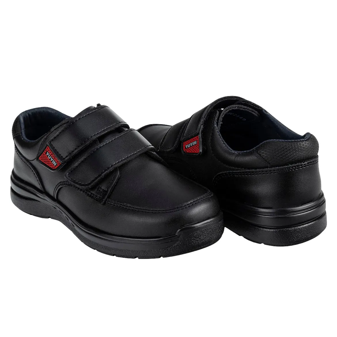 Zapato Escolar Velcro Negro Niño Yuyin 05598