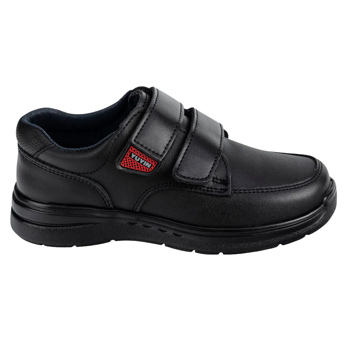 Zapato Escolar Velcro Negro Niño Yuyin 05598